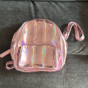 Forever 21 Pink Backpack Trendy Iridescent Design